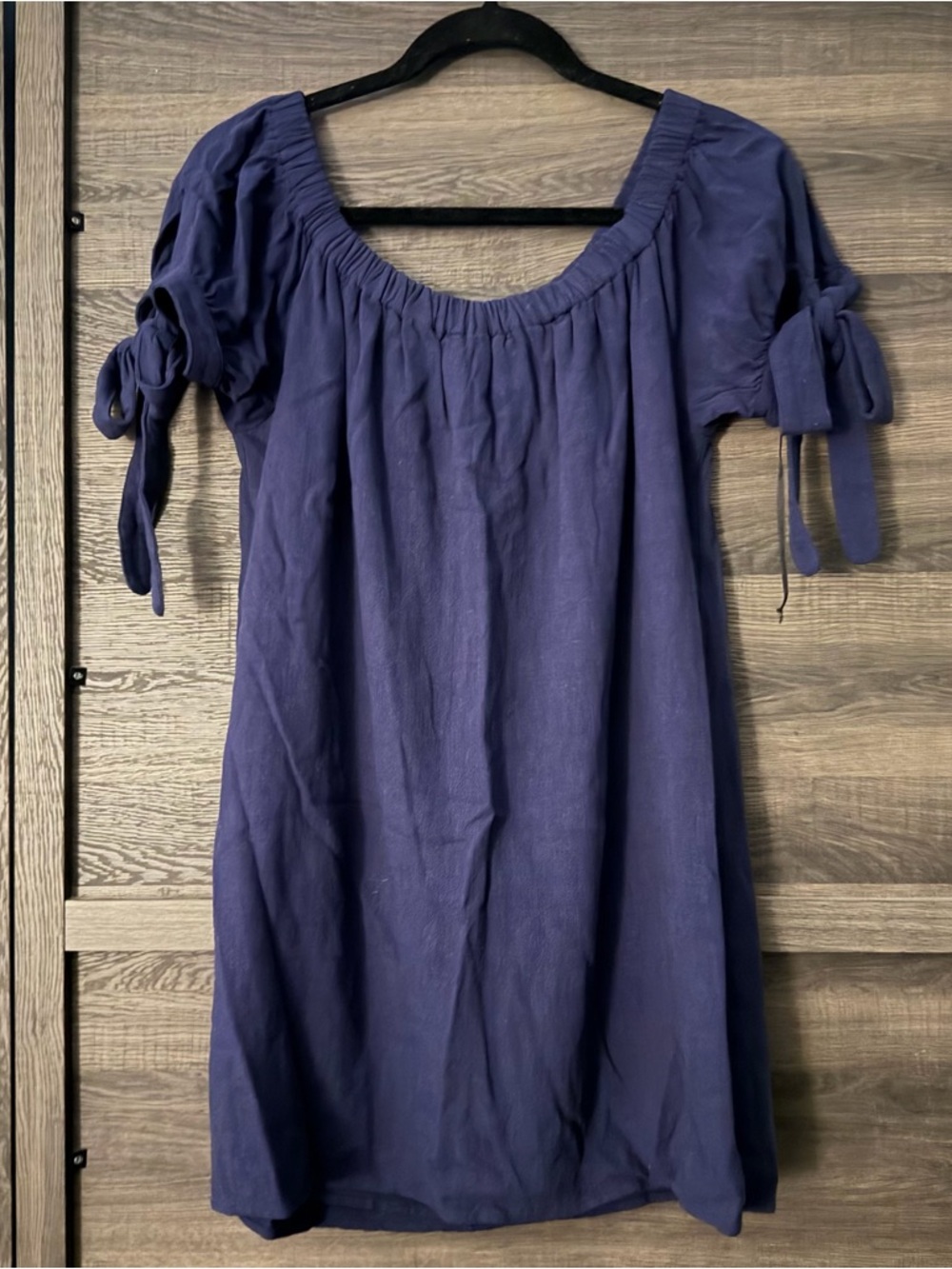 Lulu's Navy Blue Mini Dress with Tie Sleeves